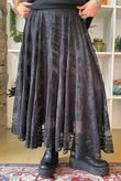 Vintage Vera Scalloped Hem Lace Midi Skirt Black